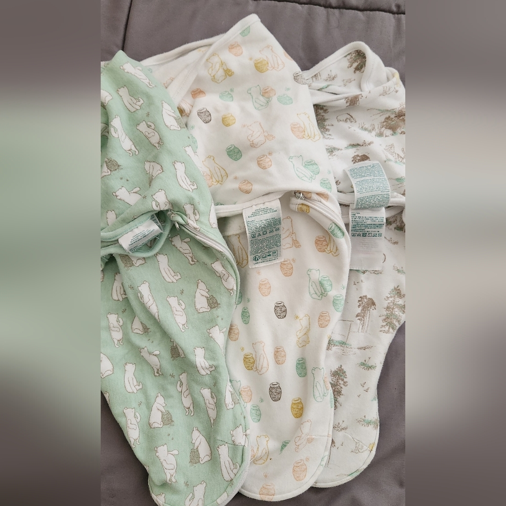 aden + anais essentials Baby Winnie the Pooh 100% Cotton 3pk Swaddle 0-3 Months